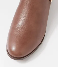 Women SUPERSOFT Boots|Comfort-Bessi Coffee Leather Ankle Boots