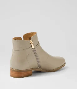 Women SUPERSOFT Boots|Comfort-Bessi Light Taupe Leather Ankle Boots