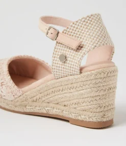 Women I LOVE BILLY Heels-Bessine Blush Daisy Synthetic Raffia Heels