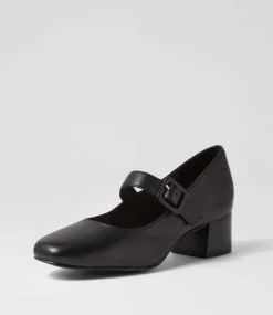 Women SUPERSOFT Comfort|Mary Janes-Bethanys Black Leather Mary Jane Heels