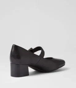 Women SUPERSOFT Comfort|Mary Janes-Bethanys Black Leather Mary Jane Heels