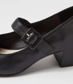 Women SUPERSOFT Comfort|Mary Janes-Bethanys Black Leather Mary Jane Heels