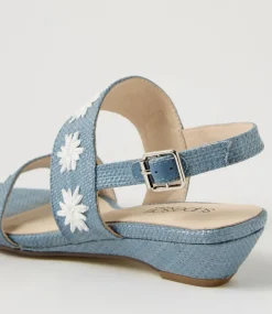 Women SUPERSOFT Comfort|Heels-Betthi Navy White Patent Synthetic Sandals
