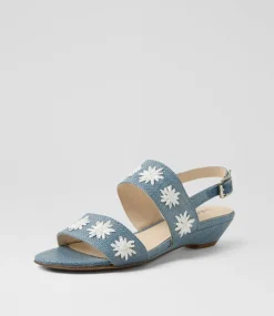 Women SUPERSOFT Comfort|Heels-Betthi Navy White Patent Synthetic Sandals