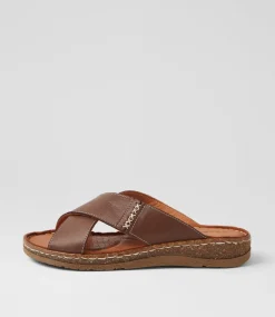 Women COLORADO Comfort|Slides-Bindya Chocolate Leather Slides