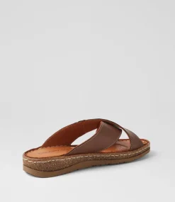Women COLORADO Comfort|Slides-Bindya Chocolate Leather Slides