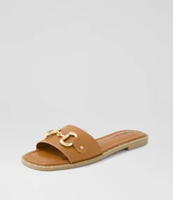 Women I LOVE BILLY Slides|Flats-Binko Tan Slides