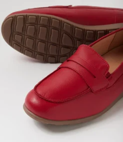 Women SUPERSOFT Comfort|Loafers-Birdi Dark Red Wide Fit Leather Loafers