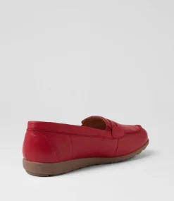 Women SUPERSOFT Comfort|Loafers-Birdi Dark Red Wide Fit Leather Loafers