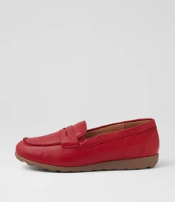 Women SUPERSOFT Comfort|Loafers-Birdi Dark Red Wide Fit Leather Loafers