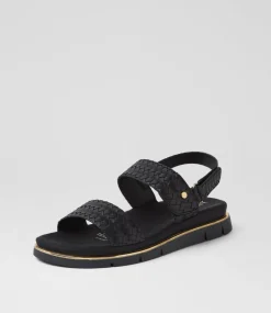 Women I LOVE BILLY Flats|Sandals-Bizzkit Black Weave Black Sandals