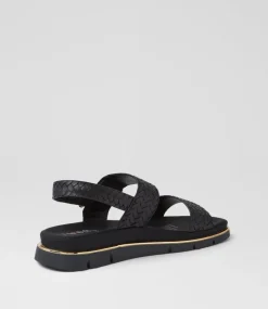 Women I LOVE BILLY Flats|Sandals-Bizzkit Black Weave Black Sandals