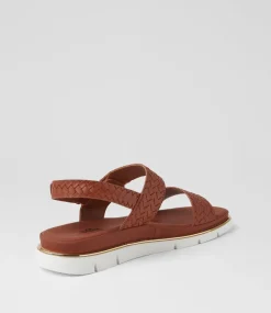 Women I LOVE BILLY Flats|Sandals-Bizzkit Dark Tan Weave Sandals