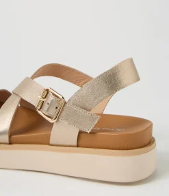 Women DIANA FERRARI Flats|Sandals-Blaklee Champagne Almond Leather Sandals