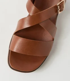Women DIANA FERRARI Flats|Sandals-Blaklee Walnut Leather Sandals