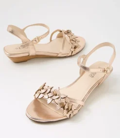 Women SUPERSOFT Comfort|Flats-Blossums Pale Rose Gold Leather Sandals