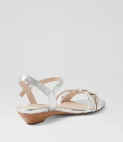 Women SUPERSOFT Comfort|Flats-Blossums Silver Leather Sandals