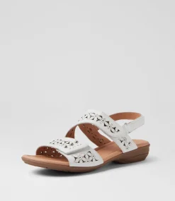 Women SUPERSOFT Comfort|Flats-Bluebird White Leather Sandals