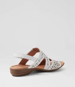 Women SUPERSOFT Comfort|Flats-Bluebird White Leather Sandals