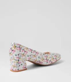 Women SUPERSOFT Comfort|Heels-Blythe2 White Meadow Leather Heels