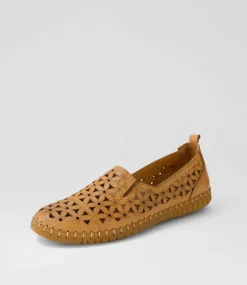 Women DIANA FERRARI Loafers|Flats-Bondie Tan Leather Loafers