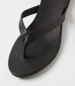 Women DIANA FERRARI Slides|Flats-Bondis Black Leather Slides