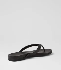 Women DIANA FERRARI Slides|Flats-Bondis Black Leather Slides