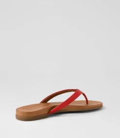 Women DIANA FERRARI Slides|Flats-Bondis Red Leather Slides
