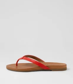 Women DIANA FERRARI Slides|Flats-Bondis Red Leather Slides