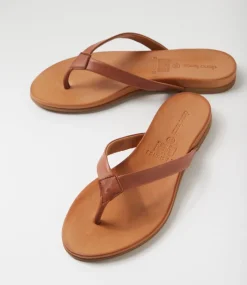 Women DIANA FERRARI Slides|Flats-Bondis Tan Leather Slides