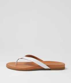 Women DIANA FERRARI Slides|Flats-Bondis White Leather Slides