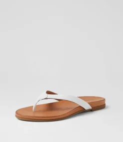 Women DIANA FERRARI Slides|Flats-Bondis White Leather Slides