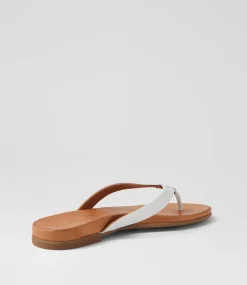 Women DIANA FERRARI Slides|Flats-Bondis White Leather Slides