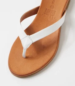 Women DIANA FERRARI Slides|Flats-Bondis White Leather Slides