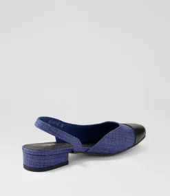 Women I LOVE BILLY Heels|Flats-Bonsoon Black Navy Synthetic Raffia Heels