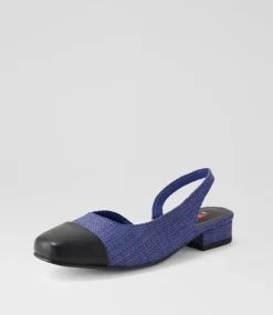Women I LOVE BILLY Heels|Flats-Bonsoon Black Navy Synthetic Raffia Heels