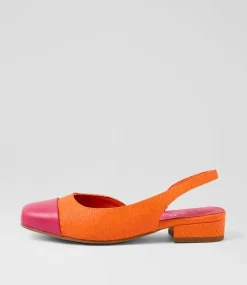 Women I LOVE BILLY Heels|Flats-Bonsoon Raspberry Orange Synthetic Raffia Heels