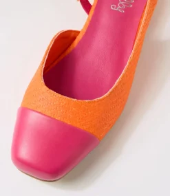 Women I LOVE BILLY Heels|Flats-Bonsoon Raspberry Orange Synthetic Raffia Heels