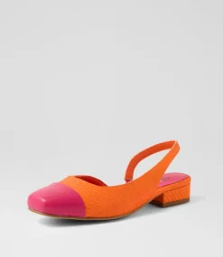 Women I LOVE BILLY Heels|Flats-Bonsoon Raspberry Orange Synthetic Raffia Heels