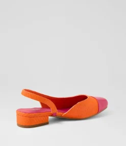 Women I LOVE BILLY Heels|Flats-Bonsoon Raspberry Orange Synthetic Raffia Heels