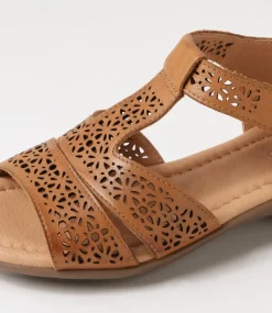 Women SUPERSOFT Comfort|Flats-Boom Dark Tan Gum Sole Leather Sandals