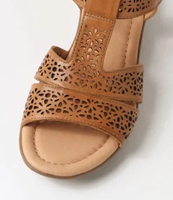 Women SUPERSOFT Comfort|Flats-Boom Dark Tan Gum Sole Leather Sandals