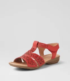 Women SUPERSOFT Comfort|Flats-Boom Poppy Leather Sandals