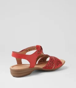 Women SUPERSOFT Comfort|Flats-Boom Poppy Leather Sandals