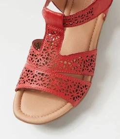 Women SUPERSOFT Comfort|Flats-Boom Poppy Leather Sandals