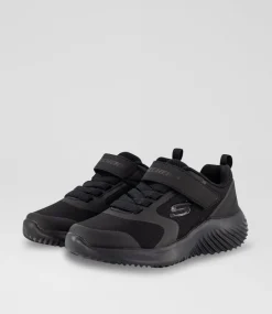 SKECHERS Sport School Shoes|Junior School Shoes-Bounder Gorven Junior Black Sneakers
