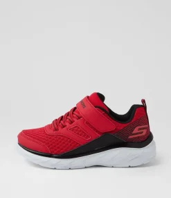 SKECHERS Sport School Shoes-Boundless Junior Red Black Fabric Sneakers