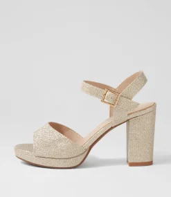 Women I LOVE BILLY Heels|Sandals-Bountys Pale Gold Glitter Sandals