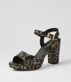 Women I LOVE BILLY Heels|Sandals-Bountys Pewter Leopard Sandals