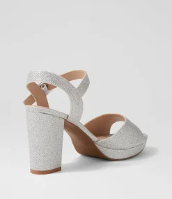 Women I LOVE BILLY Heels|Sandals-Bountys Silver Glitter Sandals
